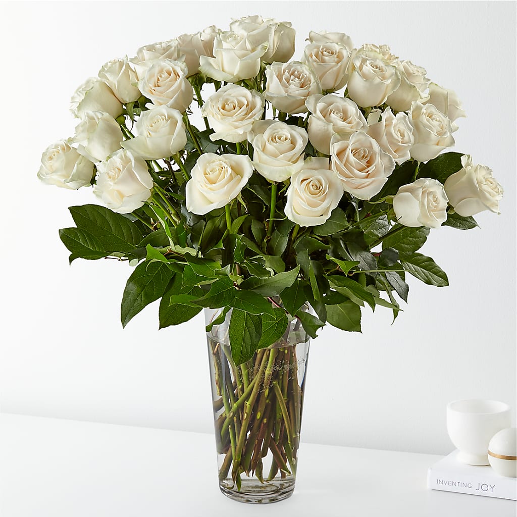 Long Stem White Rose Bouquet – My Touch Flowers, Watsonville CA