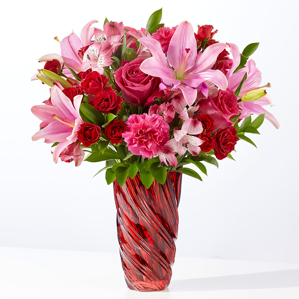 In Love Bouquet with Luxe Swirl Vase – My Touch Flowers, Watsonville CA