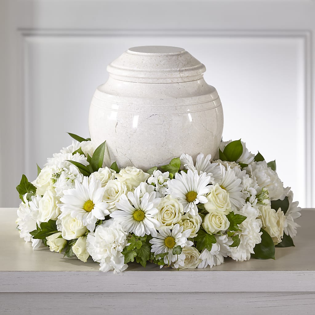 Ivory Gardens Cremation Adornment – My Touch Flowers, Watsonville CA