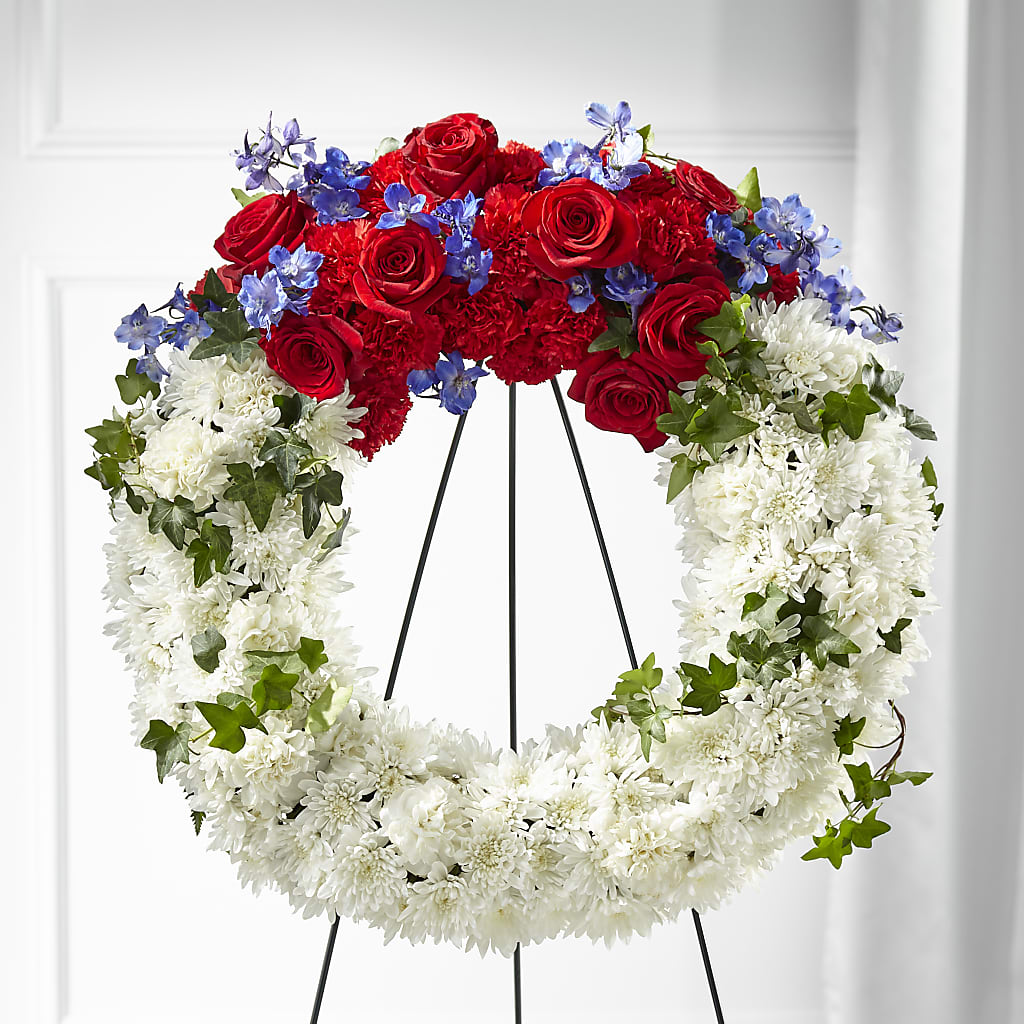 Patriotic Passion Wreath – My Touch Flowers, Watsonville CA