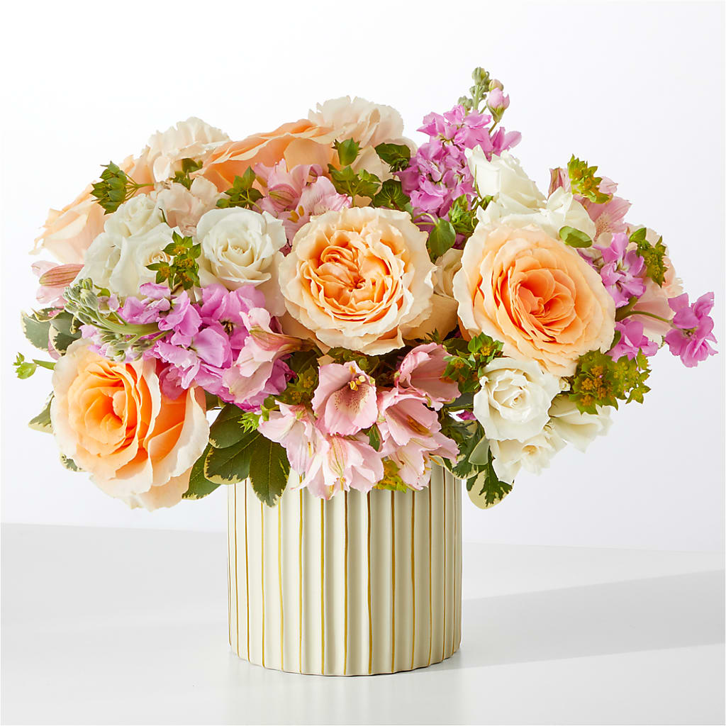 Paradise Bouquet with Ivory Vase – My Touch Flowers, Watsonville CA
