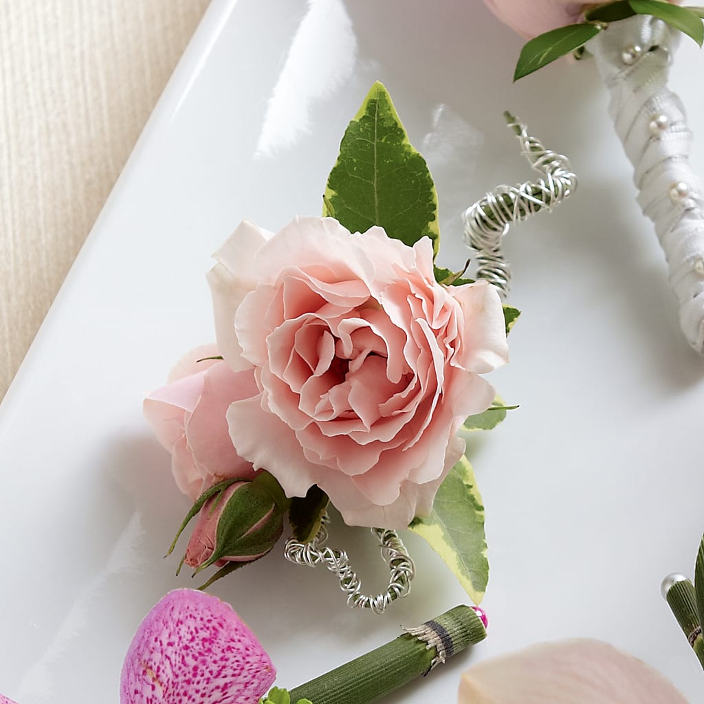 Pink Spray Rose Boutonniere – My Touch Flowers, Watsonville CA