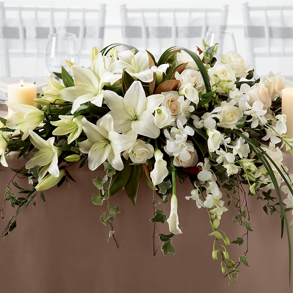 White Linen Arrangement – My Touch Flowers, Watsonville CA
