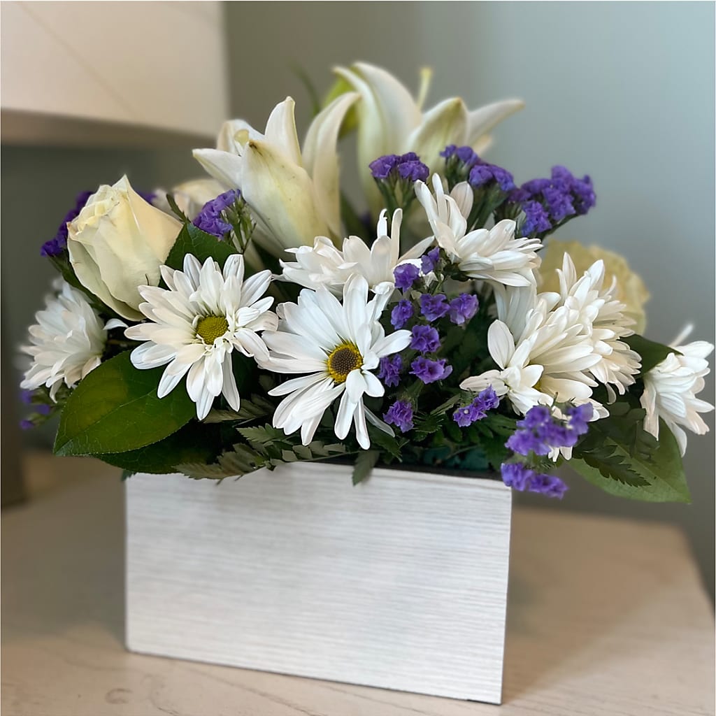 Beyond Blue Box Bouquet –  My Touch Flowers, Watsonville CA