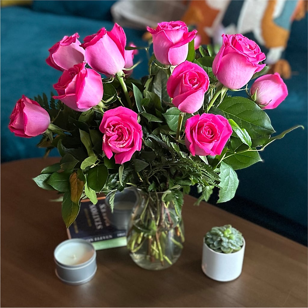 Long Stem Pink Rose Bouquet –  My Touch Flowers, Watsonville CA