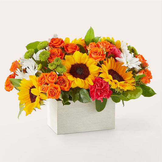 Sun-drenched Blooms Box Bouquet –  My Touch Flowers, Watsonville CA