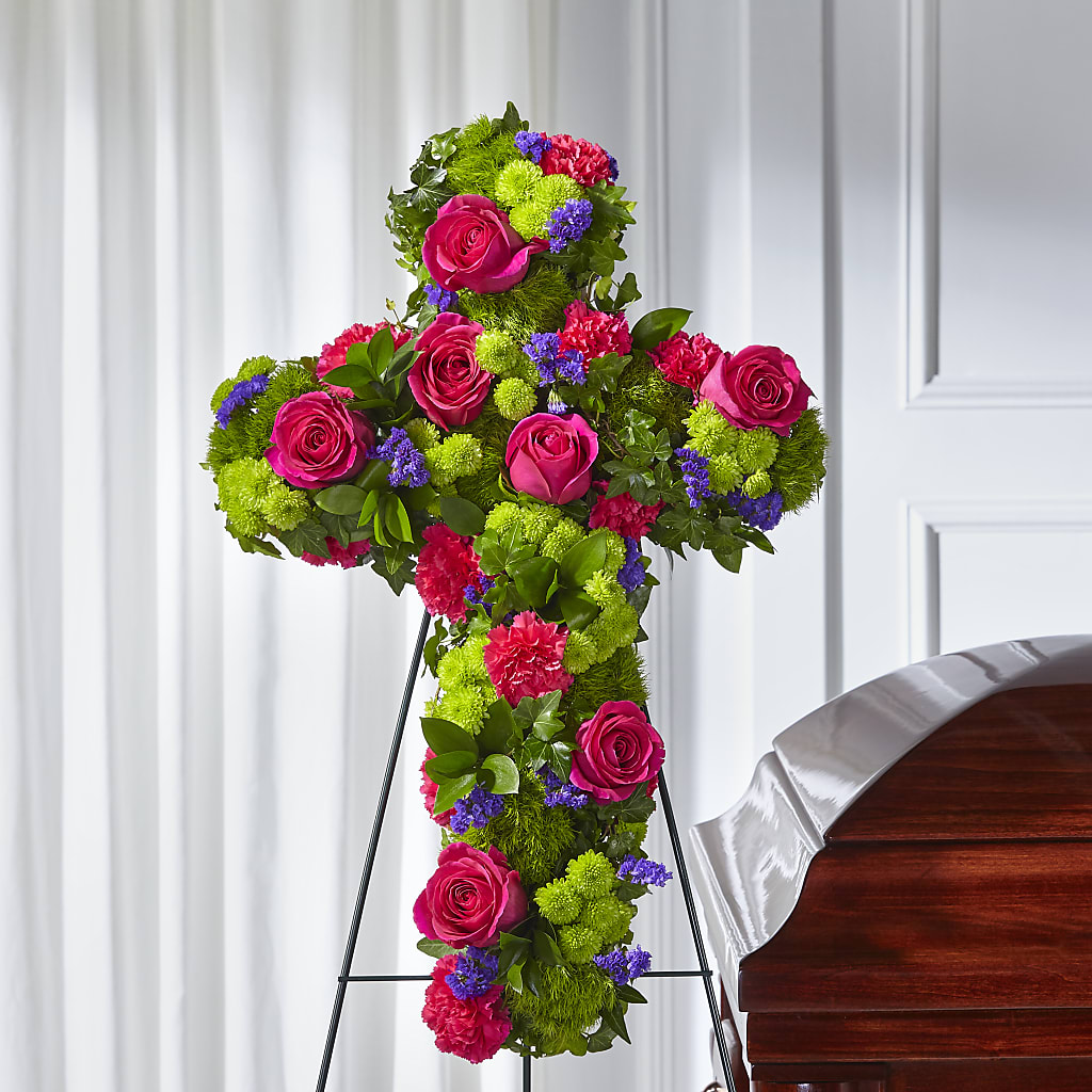 Tribute Rose Floral Cross –  My Touch Flowers, Watsonville CA