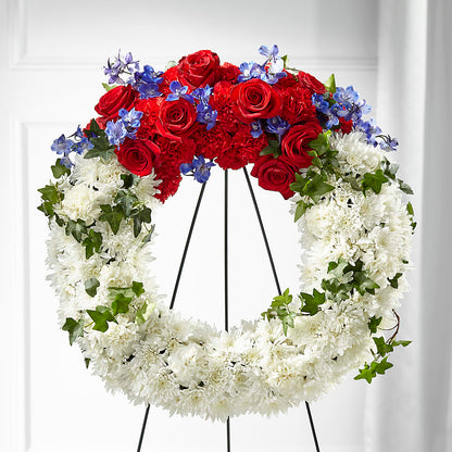 Patriotic Passion Wreath –  My Touch Flowers, Watsonville CA