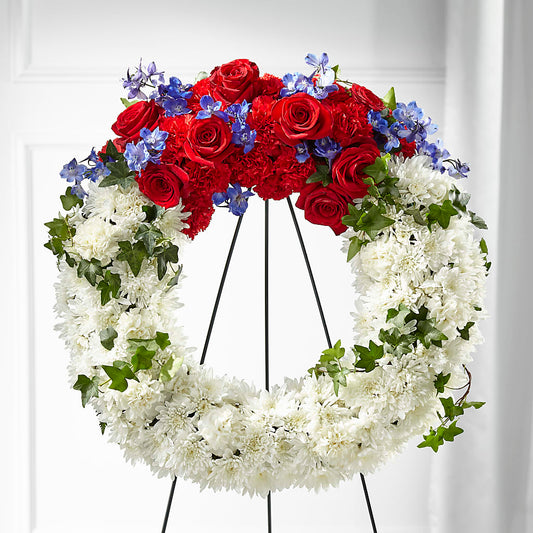 Patriotic Passion Wreath –  My Touch Flowers, Watsonville CA