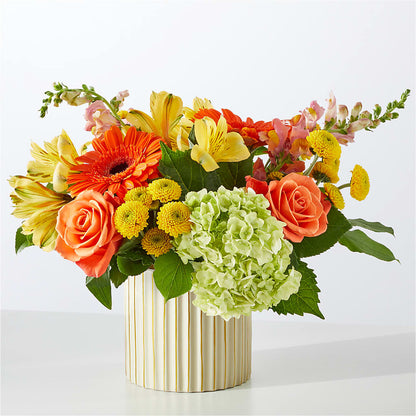 Autumn Sunshine Bouquet with Ivory Vase –  My Touch Flowers, Watsonville CA