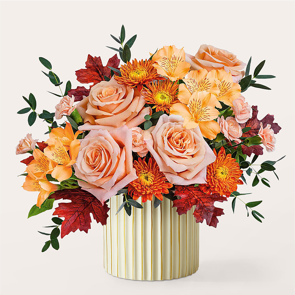 Spiced Latte Bouquet with Ivory Vase –  My Touch Flowers, Watsonville CA