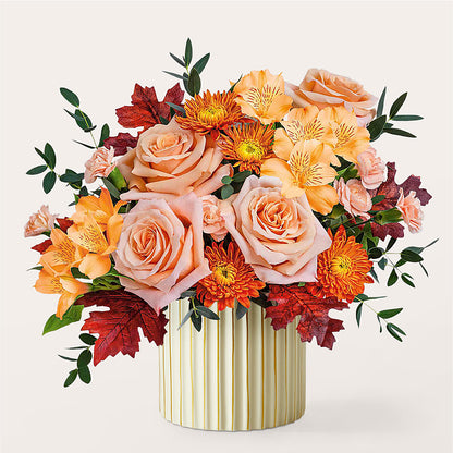 Spiced Latte Bouquet with Ivory Vase –  My Touch Flowers, Watsonville CA