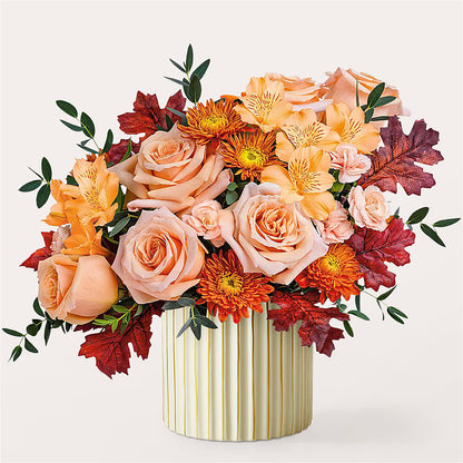 Spiced Latte Bouquet with Ivory Vase –  My Touch Flowers, Watsonville CA