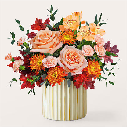 Spiced Latte Bouquet with Ivory Vase –  My Touch Flowers, Watsonville CA