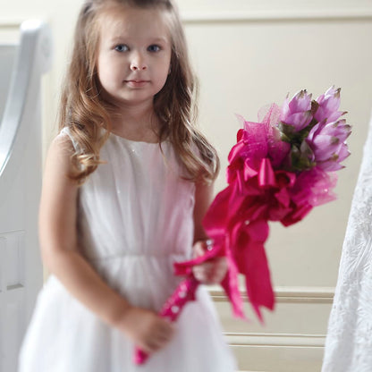 Sparkle Pink Flower Girl Bouquet –  My Touch Flowers, Watsonville CA